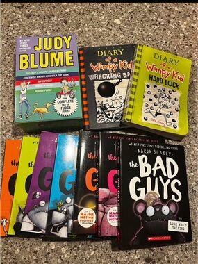 Judy Blume, Bad Guys, Diary of a Wimpy Kid books.